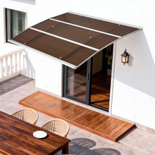 39" x 59" Door Awning Canopy with Metal Brackets Polycarbonate (Brown)