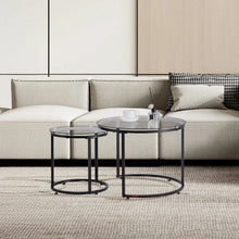 23-24 In Glass Nesting Side Tables Set of 2 for Small Spaces