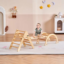 5-in-1 Pikler Triangle Set – Medium Wooden Montessori Climbing Gym with Ramp & Arch for Toddlers (1–3 Years)