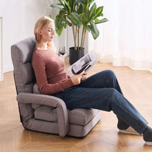 5-Position Adjustable Floor Gaming Chair with Armrests & Back Support (Gray)