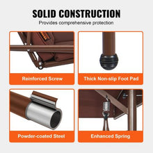 3-Seat Patio Swing with Canopy Steel Frame Cushioned Outdoor Bench (Brown)