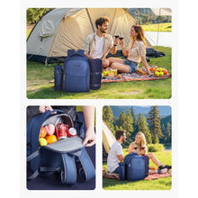 2 Person Picnic Backpack Insulated Cooler Compartment wid Bottle/Wine Holder for Hiking Camping Navy Blue
