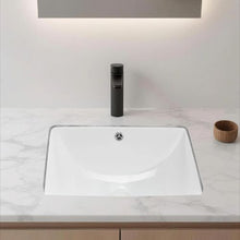 18.11" x 12.99" Rectangular Undermount Bathroom Sink White Ceramic Basin with Overflow