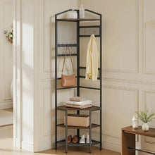 71.3" Coat Rack with Hooks & Shoe Rack Steel Frame Entryway Organizer for Entrance Closet Office