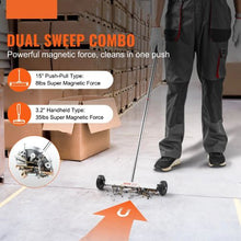 15-Inch Magnetic Sweeper with Wheels and Adjustable Handle