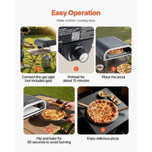 Propane Outdoor Pizza Oven 12" Gas Pizza Maker with Pizza Stone & Carry Bag (Black)