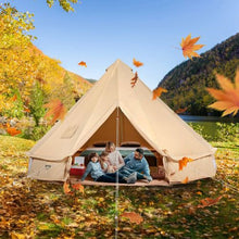 7m Canvas Bell Tent – 4 Season Yurt Tent with Stove Jack for 12 Person Camping