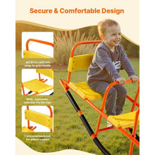 2-Seat Kids Metal Seesaw, Rocking Teeter Totter with Handles, 200 lbs Capacity, Outdoor Toy for Ages 3+