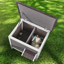 Weatherproof Outdoor Cat House with Foam Insulation PVC Door Flaps Open Roof 24"L x 20"W x 21"H