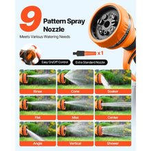 100 ft Retractable Hose Reel 1/2" Wall-Mounted Garden Hose Reel with 9-Pattern Nozzle & Auto Rewind