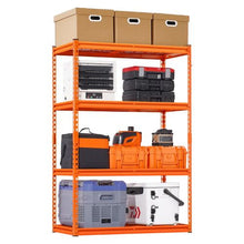 4-Tier Heavy Duty Garage Storage Shelves 2400 lbs Capacity Adjustable Metal Shelving Unit 20" D x 40" W x 60" H (Orange)