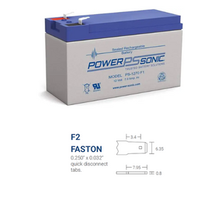 12V 7Ah F1/F2 Terminal SLA Rechargeable Battery PS-1270 (Pack of 10)