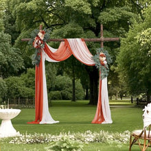 21' Ft Burnt Orange Wedding Arch Draping Fabric Reception Backdrop Wedding Decoration Artificial Wedding Arch Flowers Kit XH-HQ04 (Pack of 4)