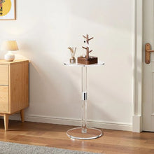 Clear Acrylic Drink Table Round Top Side Table 10 x 10 x 21.3-Inch Easy Assembly