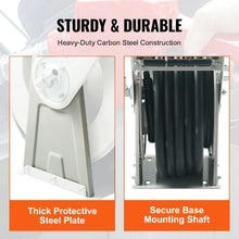 33 ft Heavy-Duty Carbon Steel Fuel Hose Reel with Automatic Fuel Nozzle, NBR Rubber Hose for Bunk