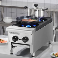 Commercial 2-Burner Gas Stove 56,000 BTU Propane/Natural Gas Countertop Range Stainless Steel