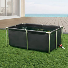 126.8-Gal Foldable PVC Koi Fish Pond with Stable Frame & Drain Valve