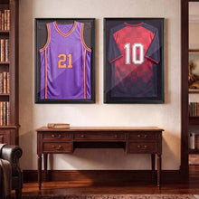 Jersey Frame Display Case 36.4 x 28.3 in Wooden Shadow Box with UV Protection PC Panel Magnetic Lock & Hanger for Sports Jerseys