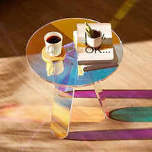 Clear C-Shaped Acrylic Coffee Table 16.3-Inch High Side Table for Living Room & Terrace