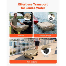 40 QT Floating Cooler with Wheels & Tow Rope Floating Ice Chest with Dry Storage Apricot