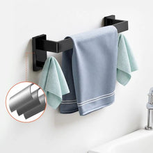 Matte Black 5-Piece Bathroom Hardware Set 16-inch Towel Bar Towel Rack 2 Robe Hooks Toilet Paper Holder Wall Mounted