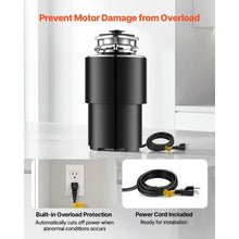 3/4HP 1500RPM Continuous Feed Garbage Disposal with 3-Bolt Mount & Splash Guard