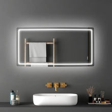 36" x 72" LED Bathroom Mirror with Anti-Fog Frontlit & Backlit Dimmable 3-Color Temperature Wall Mounted