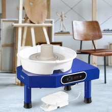 Pottery Wheel 10" Ceramic Forming Machine 60-300 RPM Foot Pedal Detachable Basin LCD Panel