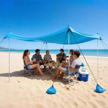 10x10 ft  Beach Tent Sun Shelter with UPF50+ Sun Protection 6.6 ft Tall with 8 Sandbags for Family Outings Camping