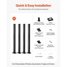36" Deck Cable Railing Posts 1" x 2" Stainless Steel Black (4-Pack)