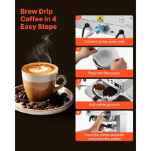 Commercial Drip Coffee Maker 24 Cups 4 Carafes Dual-Head Brewer Stainless Steel for Restaurant & Office