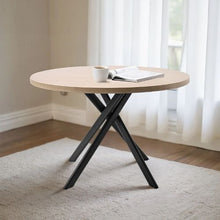 Round Dining Table Set with 4 Upholstered PU Leather Chairs for Small Spaces (5-Piece)