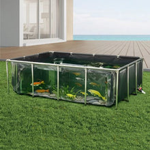 470-Gal PVC Koi Fish Pond with Viewing Panel Stainless Steel Frame & Drain Valve