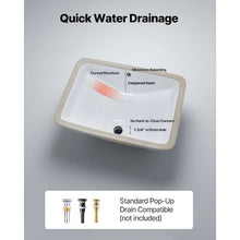 20.87" x 14.76" Rectangular Undermount Bathroom Sink White Ceramic Basin with Overflow
