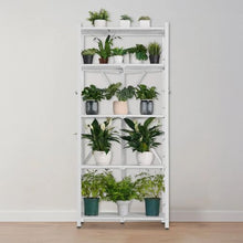 5-Tier Foldable Storage Shelf with Wheels & Hooks (White)