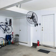 30″ Wall-Mount Misting Fan | 9500 CFM High-Velocity Waterproof Oscillating (Black)