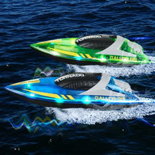 2-Pack 2.4GHz RC Boat – 12 km/h with LED Lights, Waterproof, 4 Batteries, for Pools & Lakes