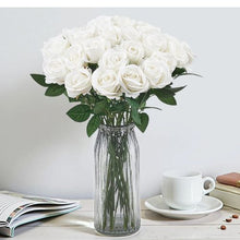 White Roses Realistic Bouquet for Xmas Home Decor Artificial Flowers (120 PCS)