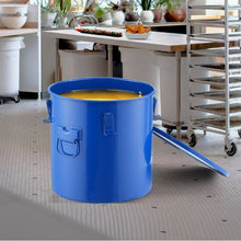 10-Gal Fryer Grease Bucket Carbon Steel with Rust-Proof Coating Lid Lock Clips Filter Bag – (Blue)