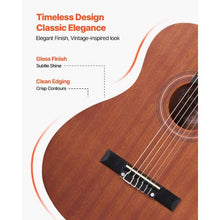 36 Inch Classical Guitar Starter Kit with Gig Bag Tuner Capo & Accessories (Natural)
