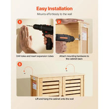 Bathroom Wall Cabinet 2 Doors Adjustable Shelf Over-the-Toilet Wall Mounted with Shelves & Open Partition