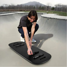 2-in-1 Wooden Balance Board with Roller Magnetic Stoppers & Storage Rack for Core Training