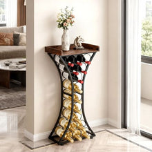 14 Bottles Wine Rack with Wood Tableto Cabinet For Home Bar Kitchen (8 Layers)