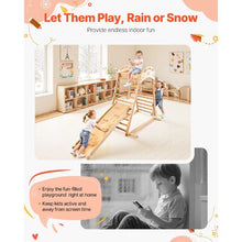4-in-1 Wooden Indoor Jungle Gym, Montessori Climber Playset with Slide, Rock, Ladder & Gym Rings