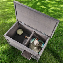 Weatherproof Outdoor Cat House with Foam Insulation PVC Door Flaps Open Roof and Window 34"L x 22"W x 27"H