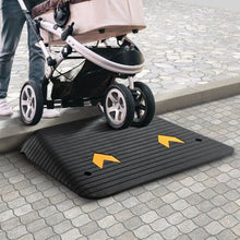 4 Inch Upgraded Rubber Threshold Ramp Natural Rubber Car Ramp with Non-Slip Textured Surface for Wheelchair and Scooter