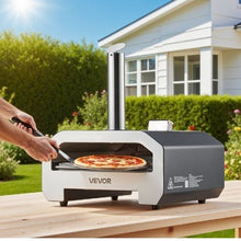 Dual Fuel Outdoor Pizza Oven 16" Wood & Propane Gas Pizza Maker with Thermometer Portable (Black)