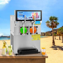 (8 L+4 L) x 2 Commercial Slushy Machine 1155W Stainless Steel for Party Cafes Restaurants Bars Home