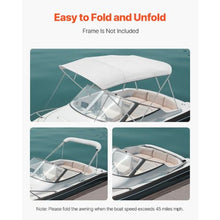 4 Bow Bimini Top Replacement Canopy – 600D Waterproof Polyester Boat Sun Shade 96 L x 91 -96 W Light Grey (Frame Not Included)
