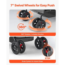 44 lbs Pet Stroller Foldable 4 Wheels Dog Stroller with Brake up to Travel Camp GS303